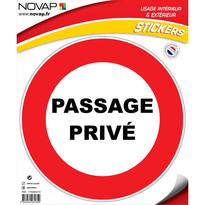 Panneau Passage privé - Vinyle adhésif Ø300mm - 4031859