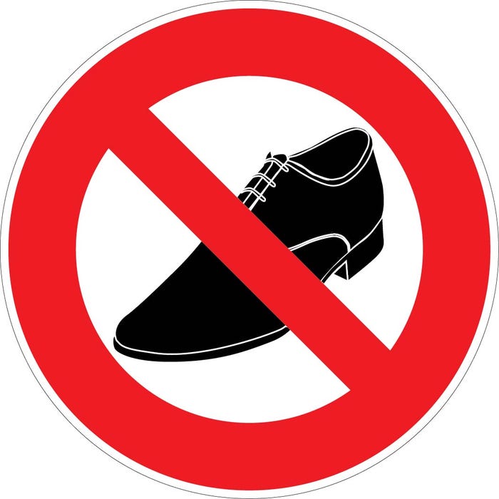 Panneau Interdit aux chaussures de ville - Rigide Ø180mm - 4041391