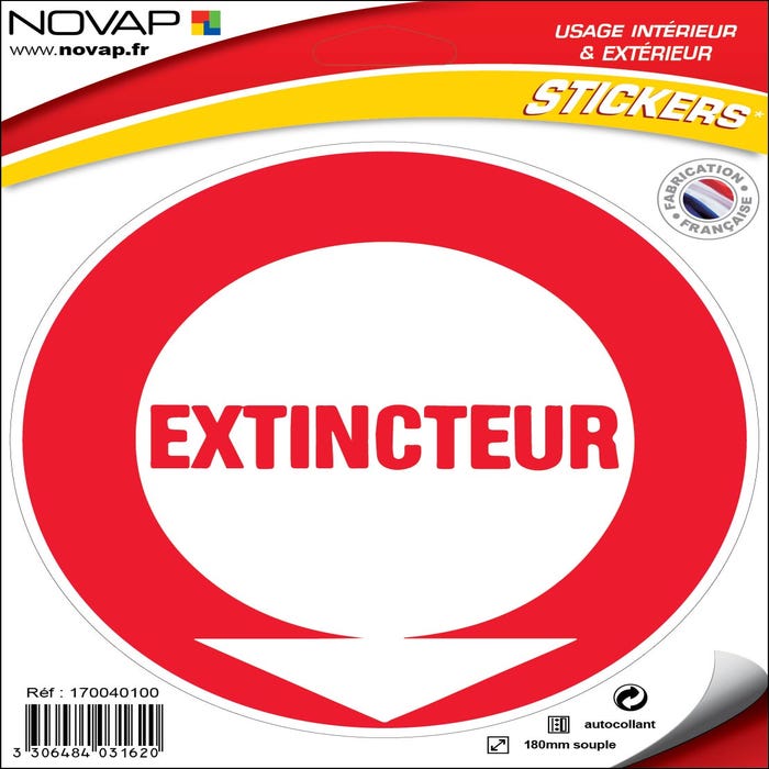 Panneau Extincteur (texte) - Vinyle adhésif Ø180mm - 4031620
