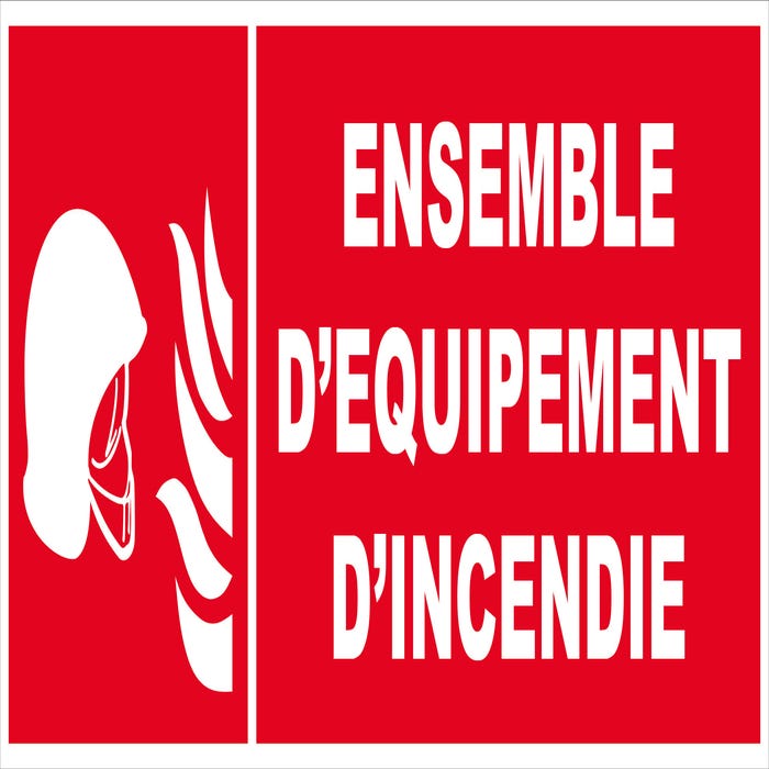 Panneau Ensemble d'équipement d'incendie - Rigide 450x150mm - 4030852