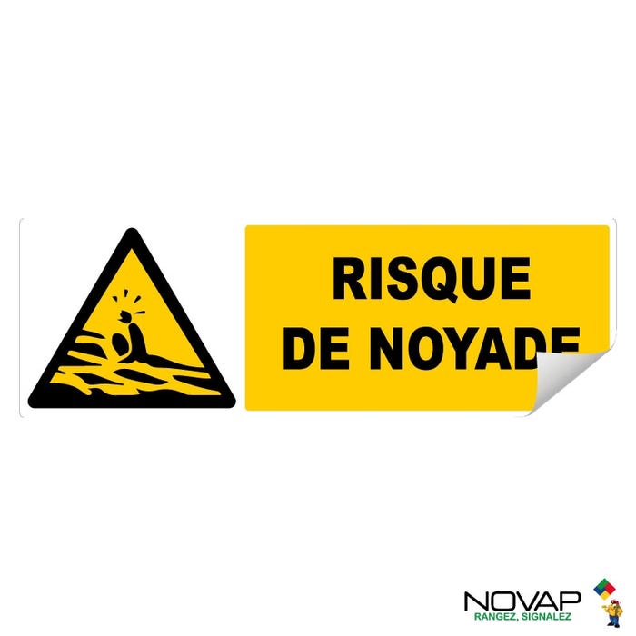 Adhésif Risque de noyade - 450x150mm - 4067162