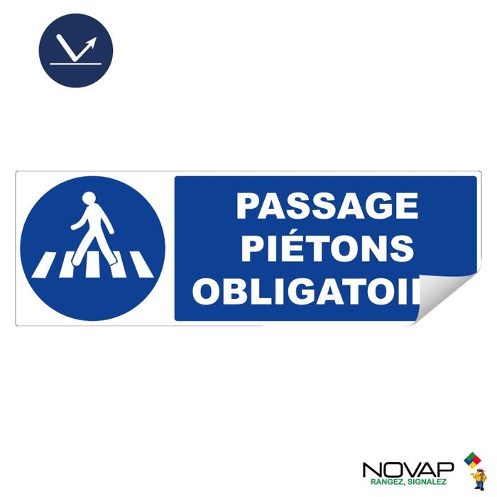 Adhésif Passage Piétons obligatoire - Rétroréfléchissant Classe 1 - 450x150mm - 4061580