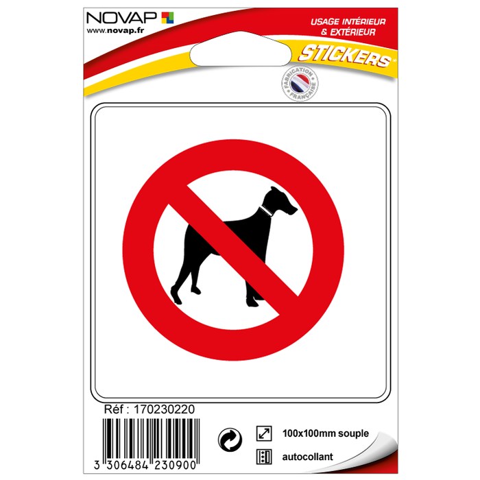 Stickers adhésif - Interdit aux chiens - 4230900