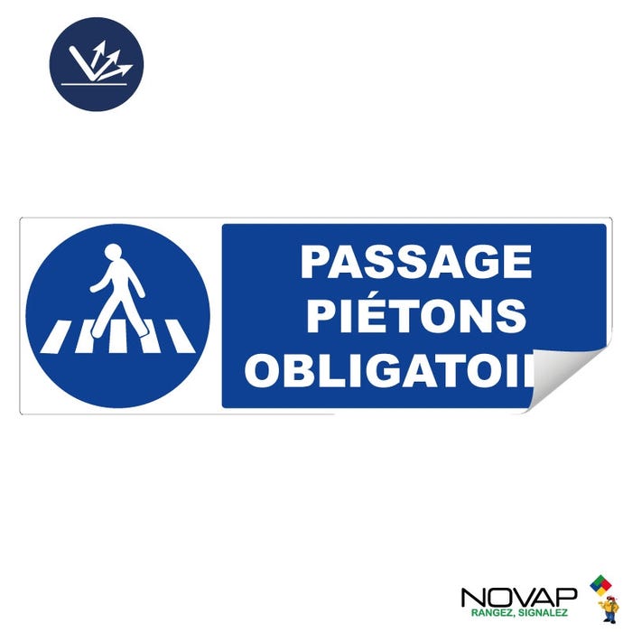 Adhésif Passage Piétons obligatoire - Rétroréfléchissant Classe 2 - 450x150mm - 4061597