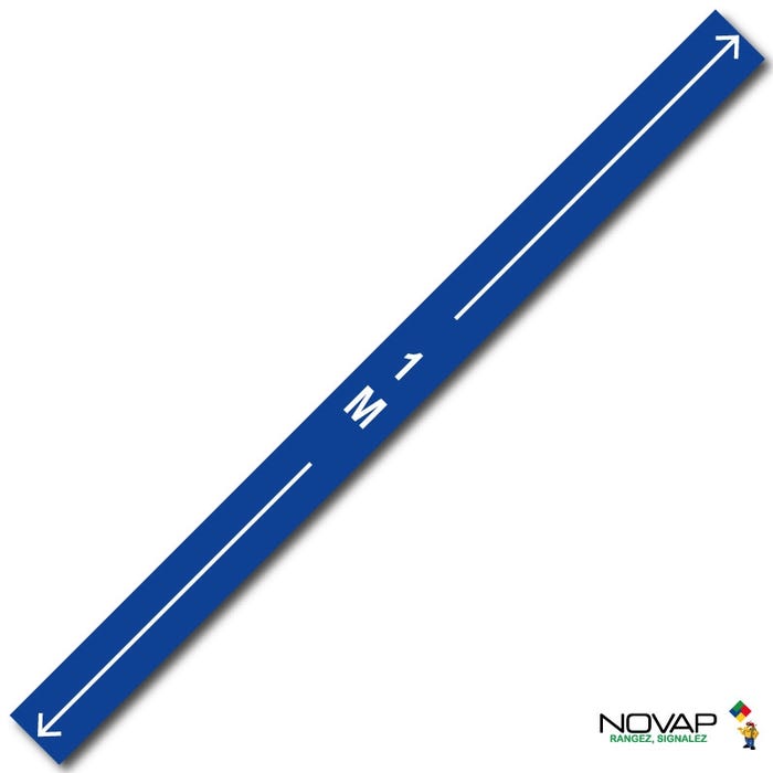 Bande 1m avec flèche - Bleu - spécial sol - 1000x70 mm - 4008127