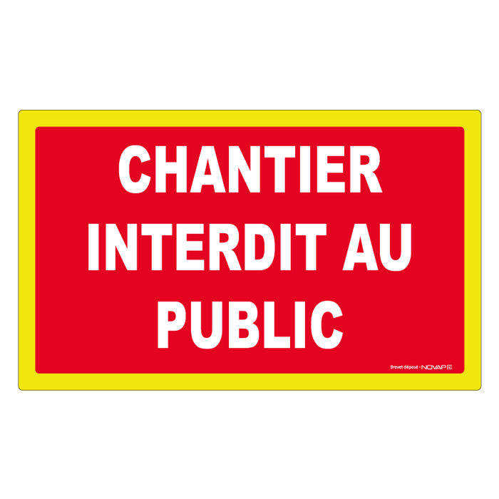 Adhésif Chantier interdit au public - haute visibilité - 330x200mm - 4100647