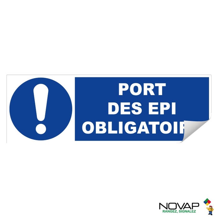 Adhésif Port des EPI obligatoire - 450x150mm - 4067193