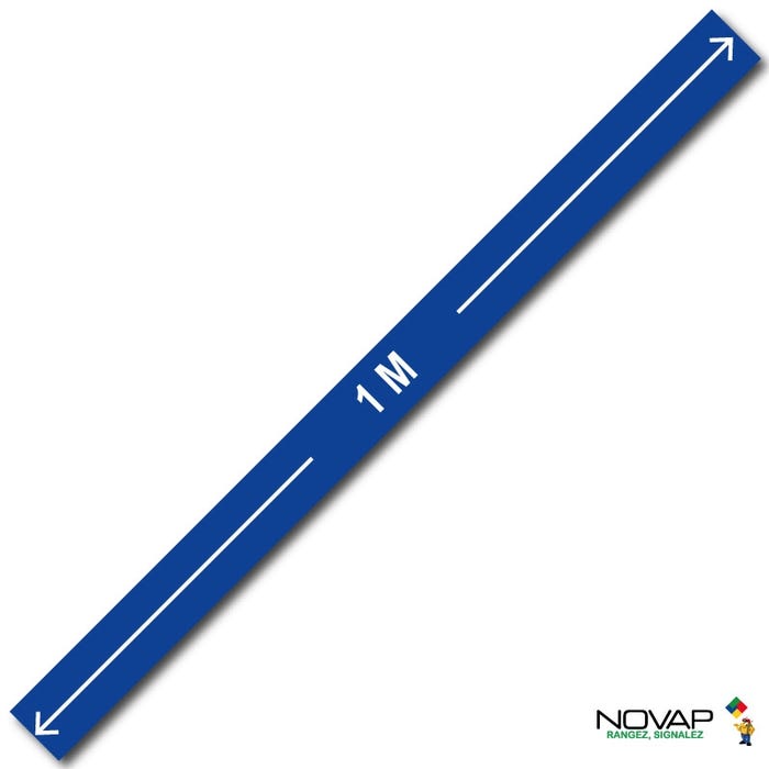 Bande 1m avec flèche - Bleu - spécial sol - 1000x70 mm - 4007939
