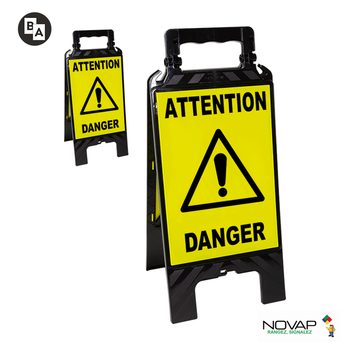 Chevalet modulable noir - Attention Danger avec logo - 4281063