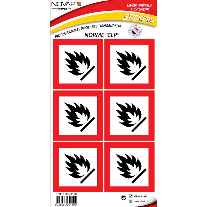 Pictogramme - Je flambe 80x80mm - 4241104