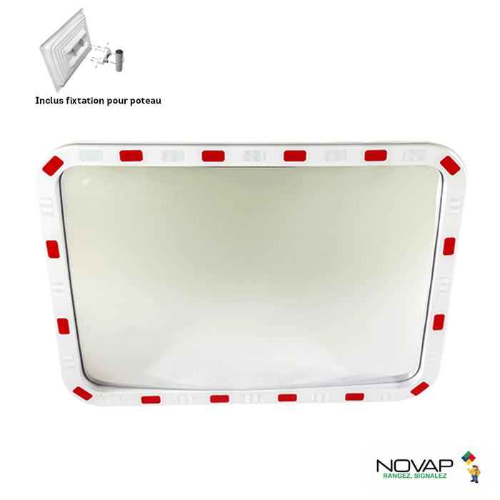 Miroir de sécurité pour voies privée - 800 x 600 mm - 6101536