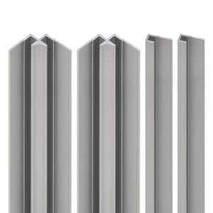 Schulte Pack de 2 profilés de finition + 2 Profilé d'angle pour panneaux muraux de douche, 210 cm, DécoDesign, Alu-argenté