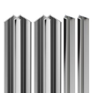 Schulte Pack de 2 profilés de finition + 2 Profilé d'angle pour panneaux muraux de douche, 210 cm, DécoDesign, Aspect chromé