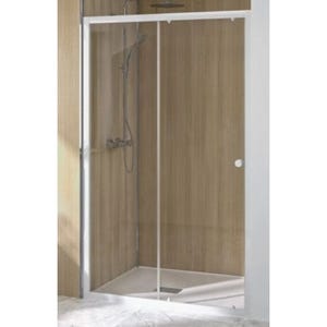 Porte coulissante SUPRA III C 100cm blanc verre transparent - KINEDO - PA1540BTN