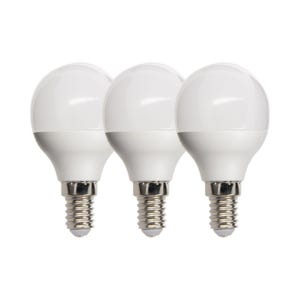 Xanlite - Lot de 3 Ampoules SMD LED P45 Opaques, culot E14, 470 lumens, conso. 4,9W éq. 60W, Blanc chaud - PACK21EV470PIW