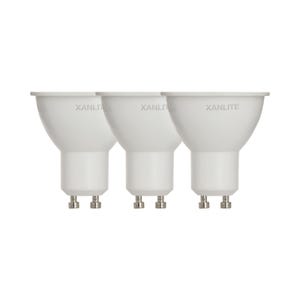 Xanlite - Lot de 3 Ampoules LED Spot, culot GU10, 345 lumens, conso. 4,5W éq. 50W, Blanc chaud - PACK21RCX345GIW