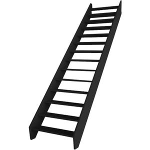 Escalier ouvert HandyStairs "Basica60B" - 60 cm - apprêt noir - marches de 40 mm d'épaisseur - 15 marches (320/241)