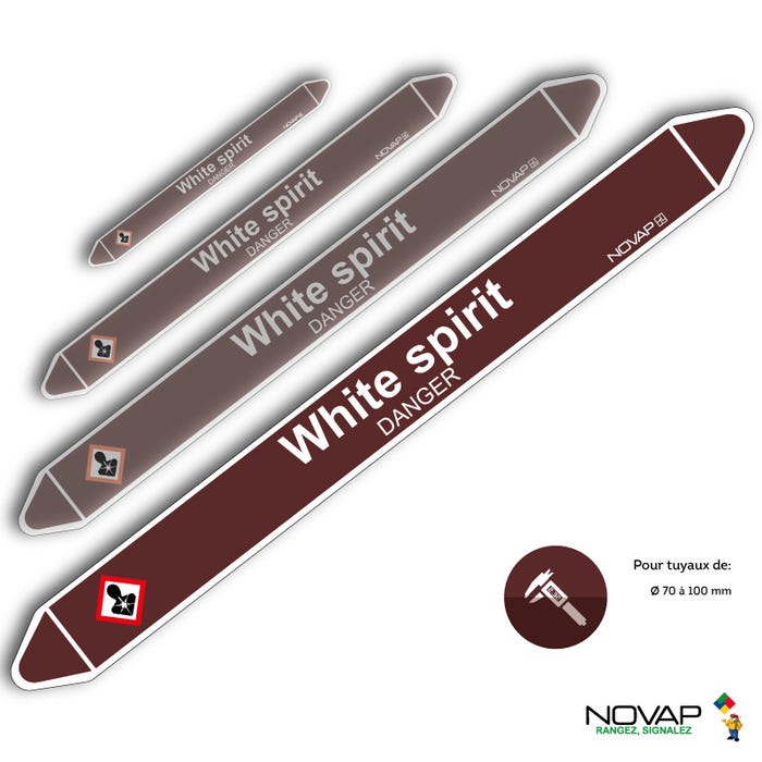 Planche de 2 marqueurs de tuyauterie pour Ø 70 à 100 mm - White spirit - 4701981