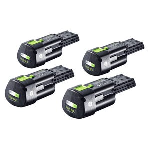 Festool Kit batterie 4x BP 18 Li 3,0 Ergo I Batterie 18 V 3,0 Ah / 3000 mAh Li-Ion ( 4x 577704 ) avec indicateur de charge