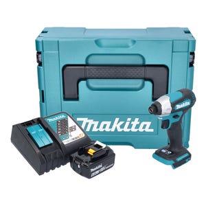 Makita DTD 157 RG1J Clé à choc sans fil 18 V 140 Nm 1/4'' Brushless + 1x batterie 6,0 Ah + chargeur + Makpac