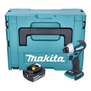 Makita DTD 157 G1J Clé à choc sans fil 18 V 140 Nm 1/4'' Brushless + 1x batterie 6,0 Ah + Makpac - sans chargeur