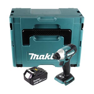 Makita DTD 155 G1J Clé à choc sans fil 18 V 140 Nm 1/4'' Brushless + 1x batterie 6,0 Ah + Makpac - sans chargeur