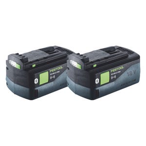 Batterie Festool 2x BP 18 Li 5,0 ASI batterie 18 V 5,0 Ah / 5000 mAh Li-Ion ( 2x 577660 ) Bluetooth avec indicateur de niveau
