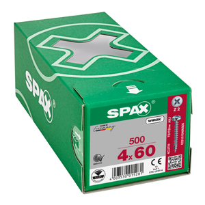 Vis Spax Tête ronde TR Pozi N°2 4X60 WIROX - 500 pièces