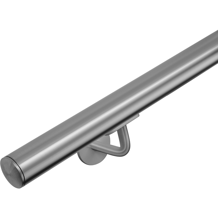 Rampe d'escalier HandyStairs en acier inoxydable - diamètre 42,4 mm - supports compris - 350 cm
