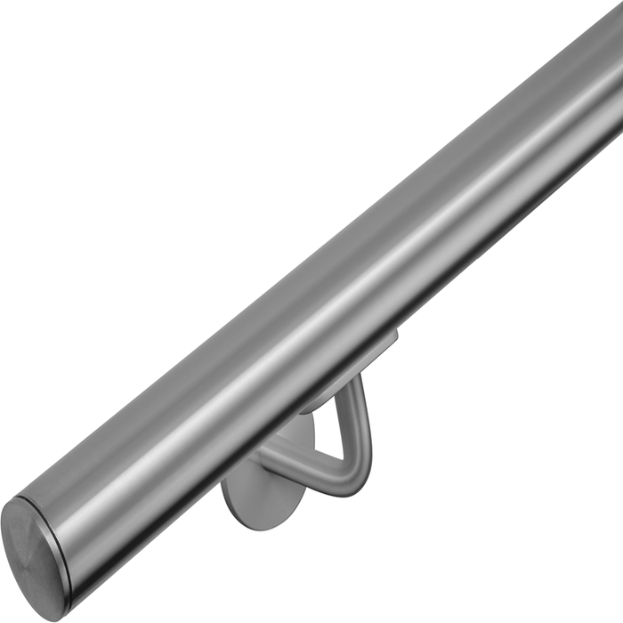 Rampe d'escalier HandyStairs en acier inoxydable - diamètre 42,4 mm - supports compris - 300 cm