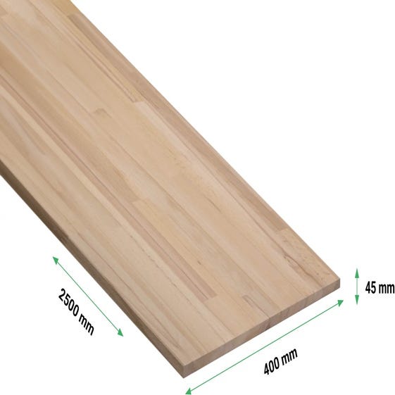 HandyStairs panneau en bois - panneau de meuble en bois de hêtre - qualité A/B - 45 mm - 400 mm x 2500 mm