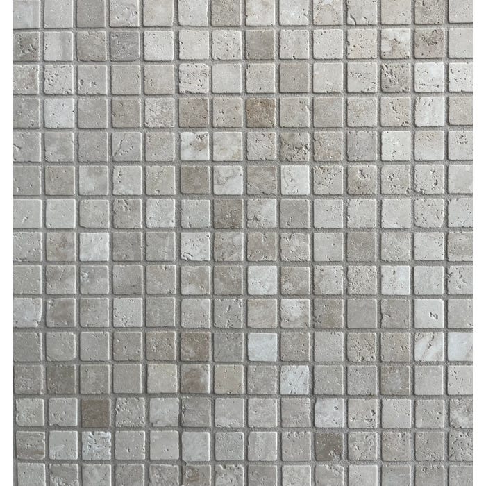 Mosaique travertin Light, 2,3x2,3 cm sur trame de 30,5x30,5 Epaisseur 1cm (vendu à la piéce)