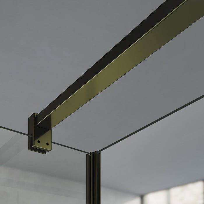 GRAND VERRE Barre de maintien 140cm en aluminium anodisé bronze pour verre 6-8mm