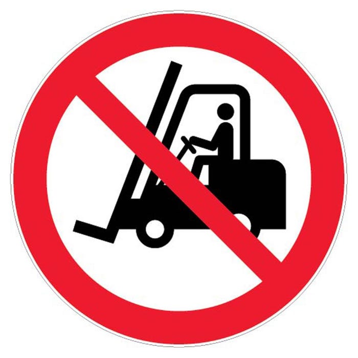 Panneau interdit aux chariots élévateurs pour sol - Ø 450 mm - 4008462
