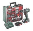 Perceuse visseuse sans fil 18V METABO 2 batteries 2Ah + 74 accessoires BS18L coffret 602321870