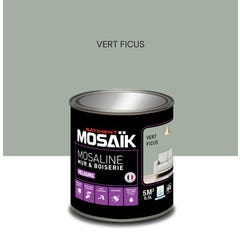 Peinture intérieure multi support acrylique velours vert ficus 0,5 L Mosaline - MOSAIK