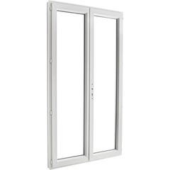 Porte-fenêtre PVC H.215 x l.120 cm ouvrant à la française 2 vantaux blanc 1