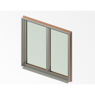 Fenêtre sur-mesure en aluminium et bois, 2 vantaux