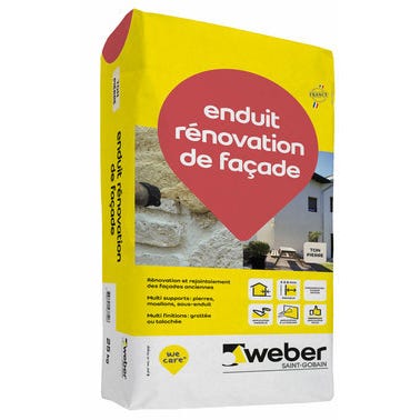 Enduit Facade Renovation Weber Ton Pierre 25kg | Bricoman