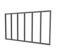 Structure pour verriere d'interieur aluminium 6 carreaux gris