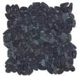 Mosaïque galets scie noir l.30 x L.30 cm