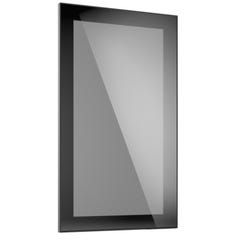 Porte vitrée réversible 45 x 76,5 cm Aluminium noir/Verre gris fumé