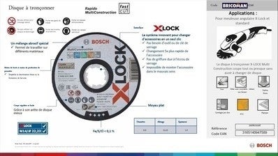 Disque A Tronconner X Lock Multimateriaux O 115 X 1 0mm Bosch