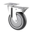ROULETTE PIVOTANTE CAOUTCHOUC FREIN D100