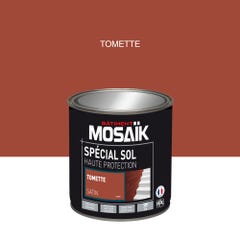 Peinture sol alkyde intérieur extérieur satin rouge tomette 0,5 L - MOSAIK