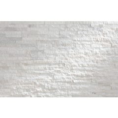 Plaquette de parement pierre naturelle blanc l.18 x L.40 cm Canyon 8