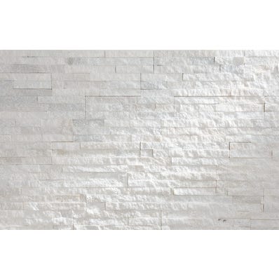 Plaquette de parement pierre naturelle blanc l.18 x L.40 cm Canyon 8 0