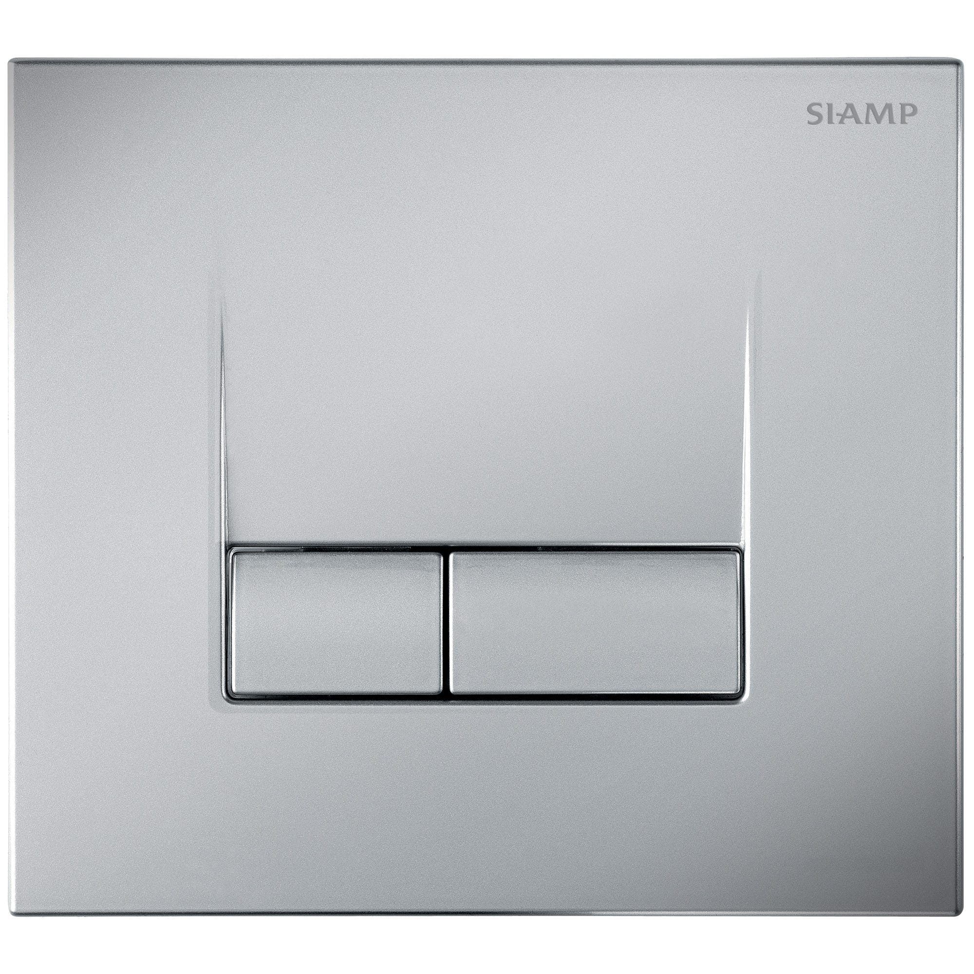 Plaque de commande pour WC suspendu aspect chromé mat clair anti-vandales/anti-empreintes Smart - SIAMP 1