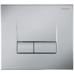 Plaque de commande pour WC suspendu aspect chromé mat clair anti-vandales/anti-empreintes Smart - SIAMP 1