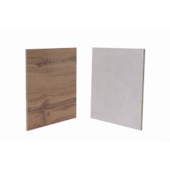 Crédence stratifié effet bois de chêne/marbre blanc L.301,50 x l.63 cm ép.10 mm 0